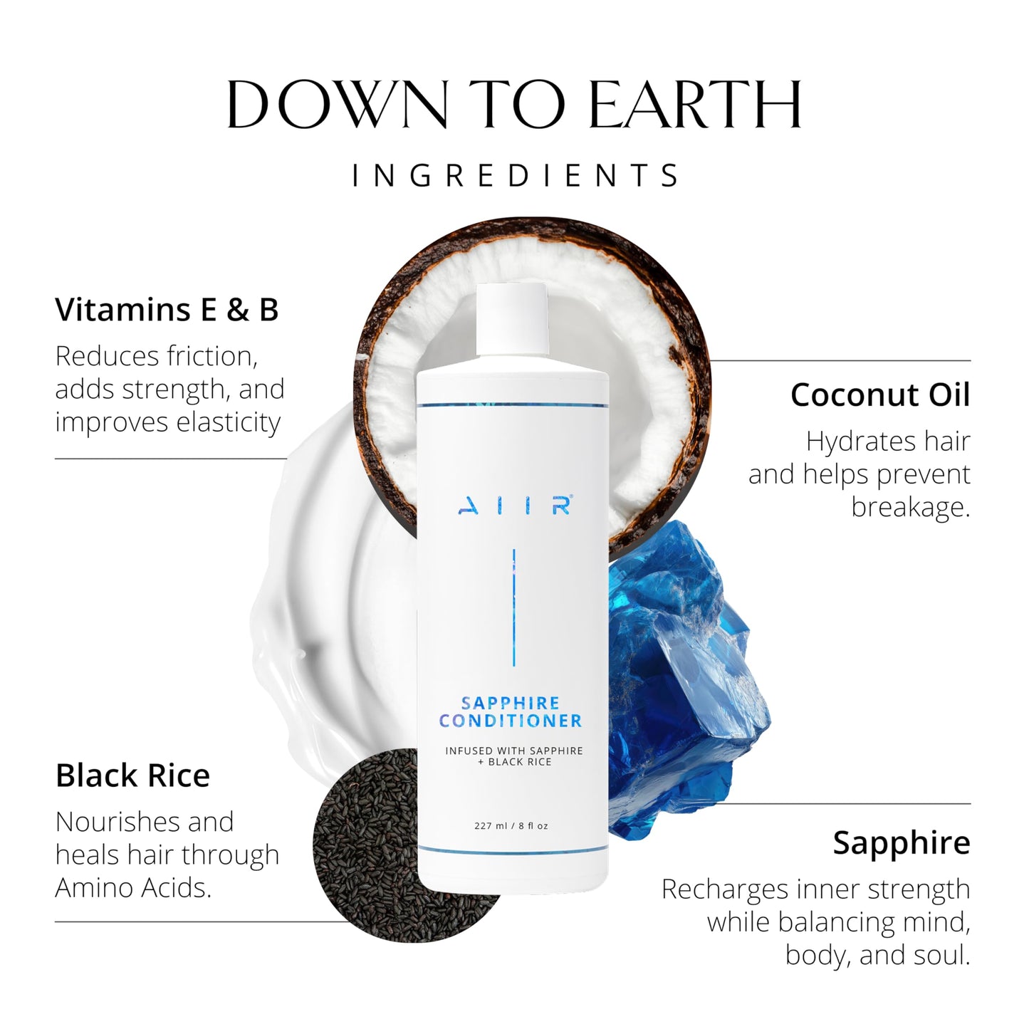 AIIR Sapphire Shampoo and Conditioner - Adding Shine & Softness, Amino Acids Repairs and Strengthens Damaged Hair, Hydrate and Moisturize Dry Brittle Beauty & Personal Care AIIR