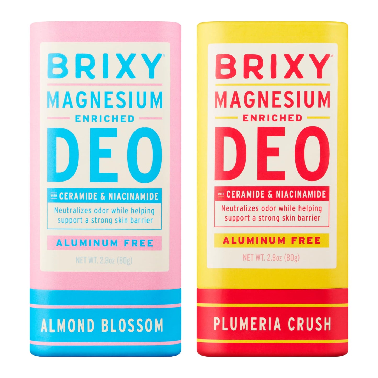 BRIXY Magnesium Deodorant, Ceramide & Niacinamide, Aluminum Free, Baking Soda Free, Plastic Free Packaging, Vegan and Certified Cruelty Free, Patent Beauty and Personal Care BRIXY