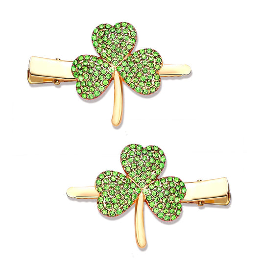 St. Patrick’s Day Hair Clips Rhinestone Glitter Green Leaf Hairpins for Women Lucky Shamrock Hair Clips Costume Hair Accessory Holiday Party Gifts Beauty & Personal Care NVENF