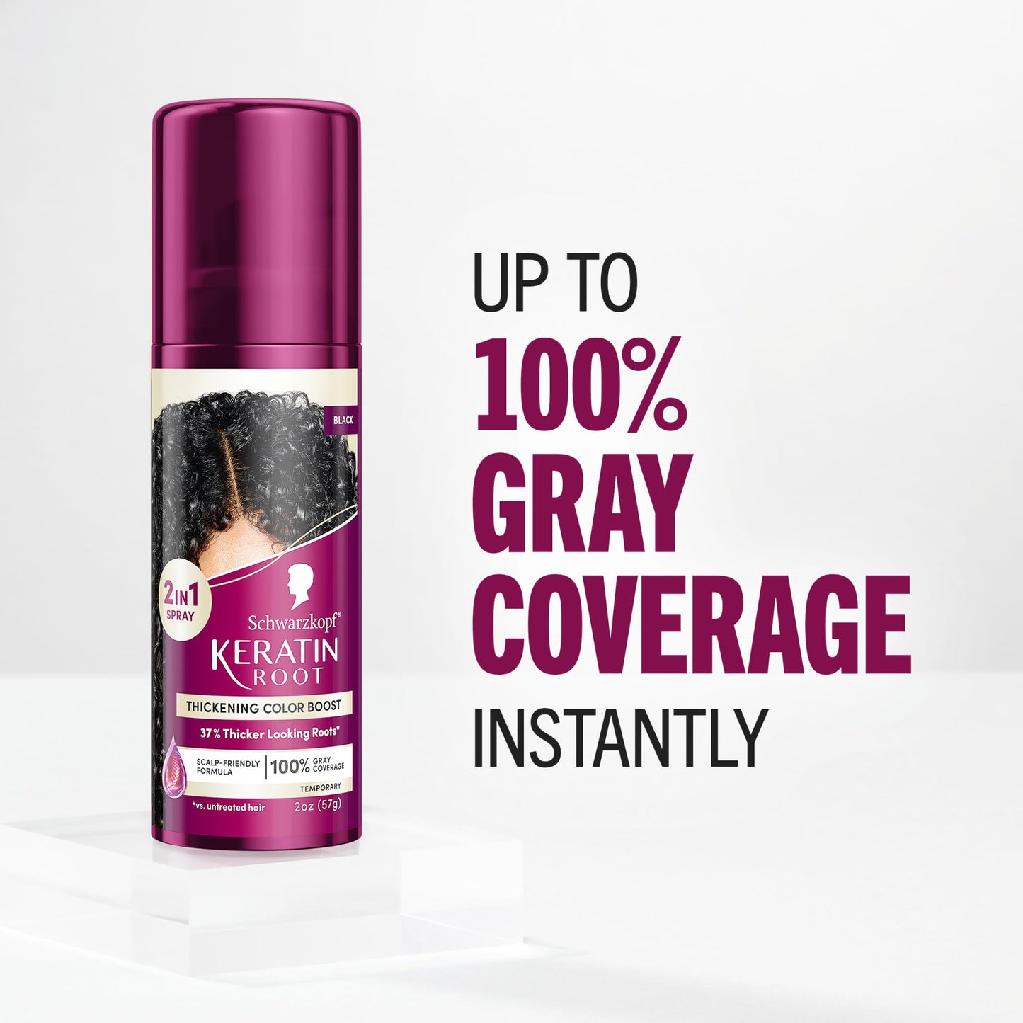 Schwarzkopf Keratin Root Temporary Hair Color Spray, Black, Instant Gray Coverage, Thicker, Fuller-Looking Roots, Easy-to-Use, No Ammonia, Low Mess Beauty & Personal Care Schwarzkopf