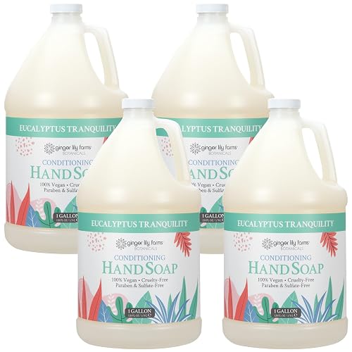 Ginger Lily Farms Botanicals Conditioning Liquid Hand Soap Refill, Eucalyptus Tranquility, 100% Vegan & Cruelty-Free, 1 Gallon (Pack of 4) Beauty & Personal Care Ginger Lily Farms