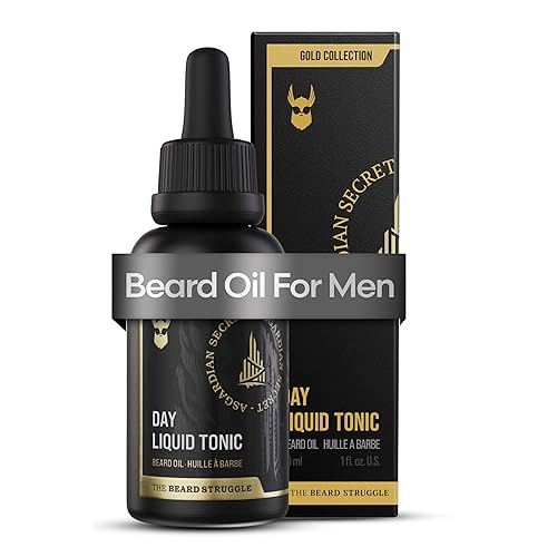 The Beard Struggle - Day Liquid Tonic Beard Oil - Gold Collection, Asgardian Secret - Beard Oil for Men - Moisturize, Softens Hair, Reduces Itch - Day Beauty & Personal Care The Beard Struggle