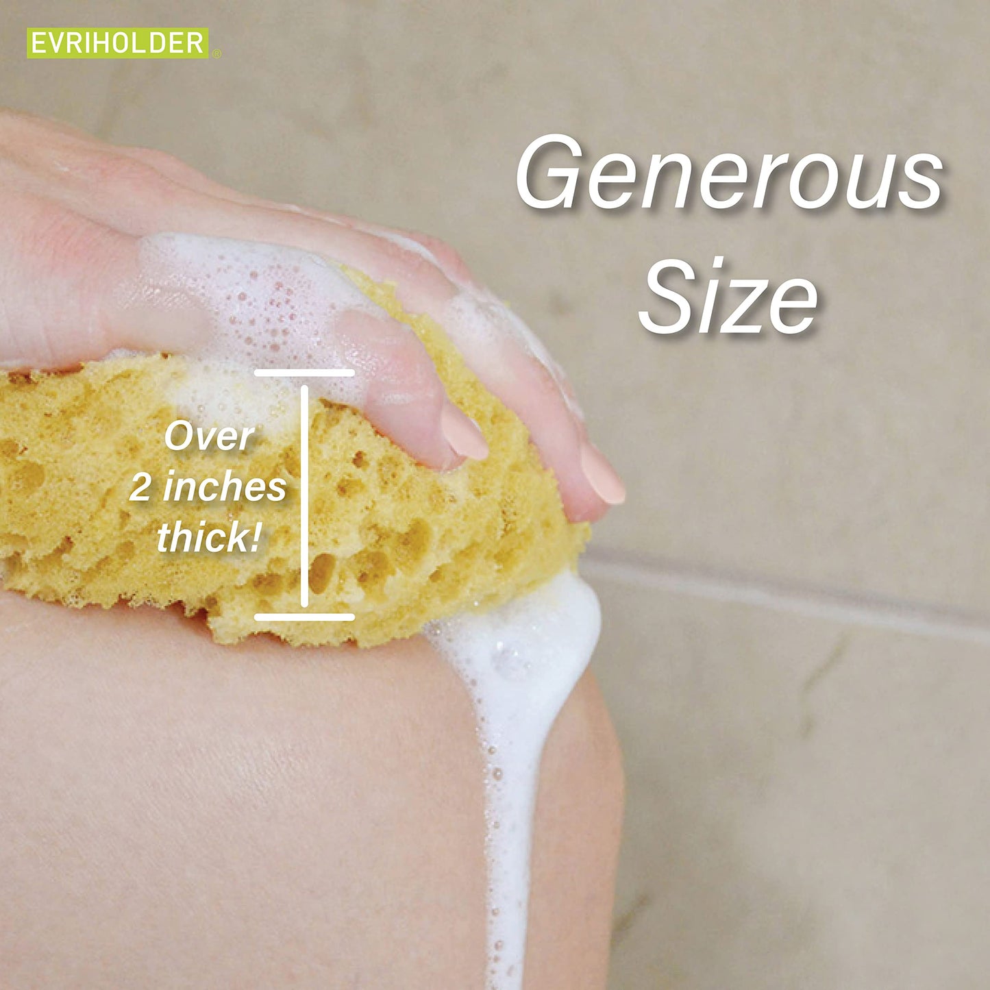 PARADISO Evriholder Sea Foam Body Sponge for Scrubbing and Exfoliating, Set of 2, Large Srubbing Loofah for A Relaxing Shower or Bath Beauty & Personal Care PARADISO
