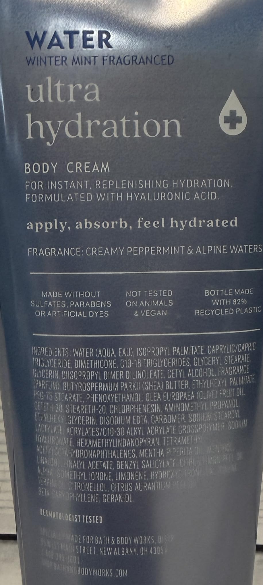 Bath & Body Works Water Winter Mint Ultimate Hydration Body Cream 8 Ounces Pack of 2 Beauty & Personal Care Bath & Body Works