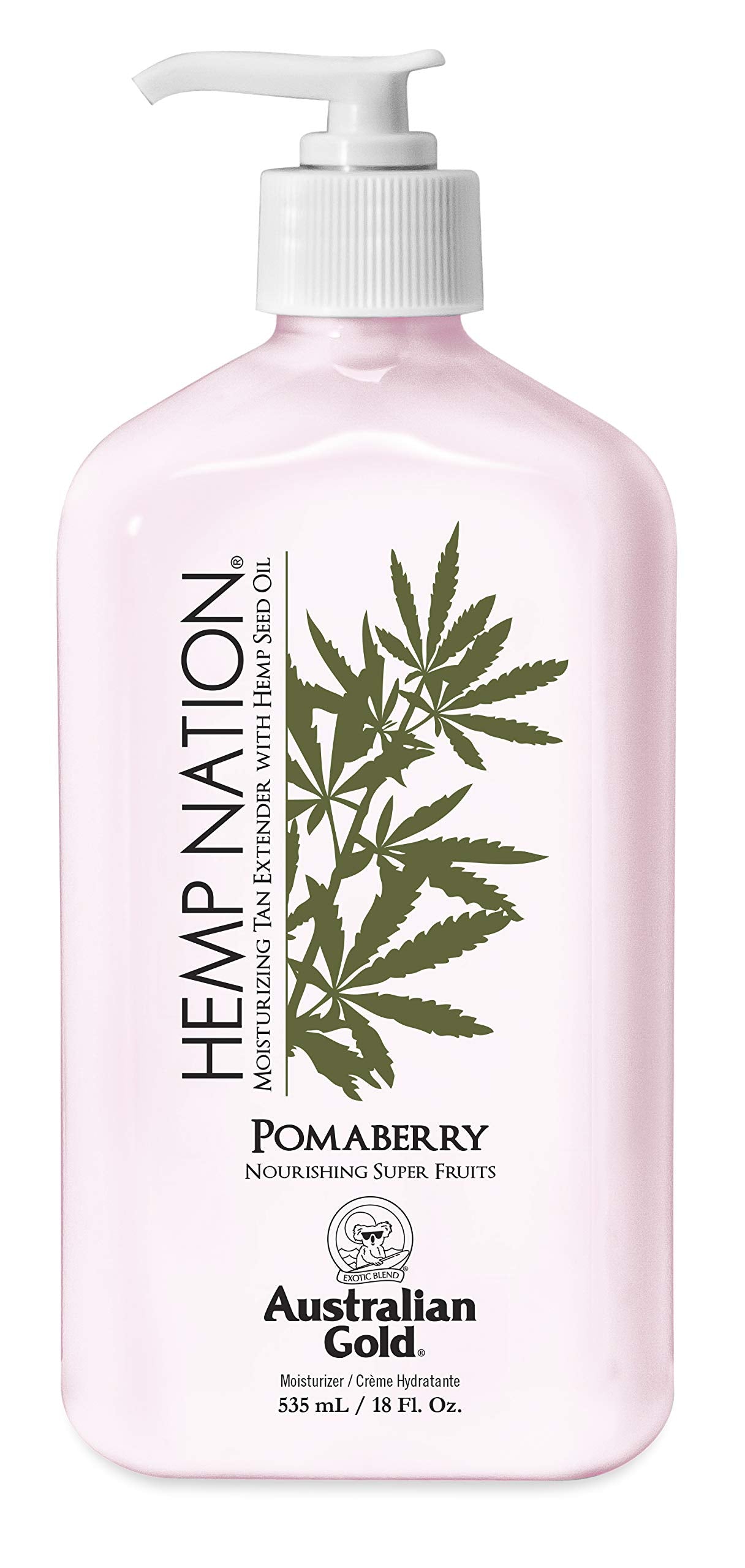 Australian Gold Hemp Nation Moisturizing Tan Extender Lotion, Hemp Seed Oil, Pomaberry, 18 Fl Oz Beauty & Personal Care Australian Gold