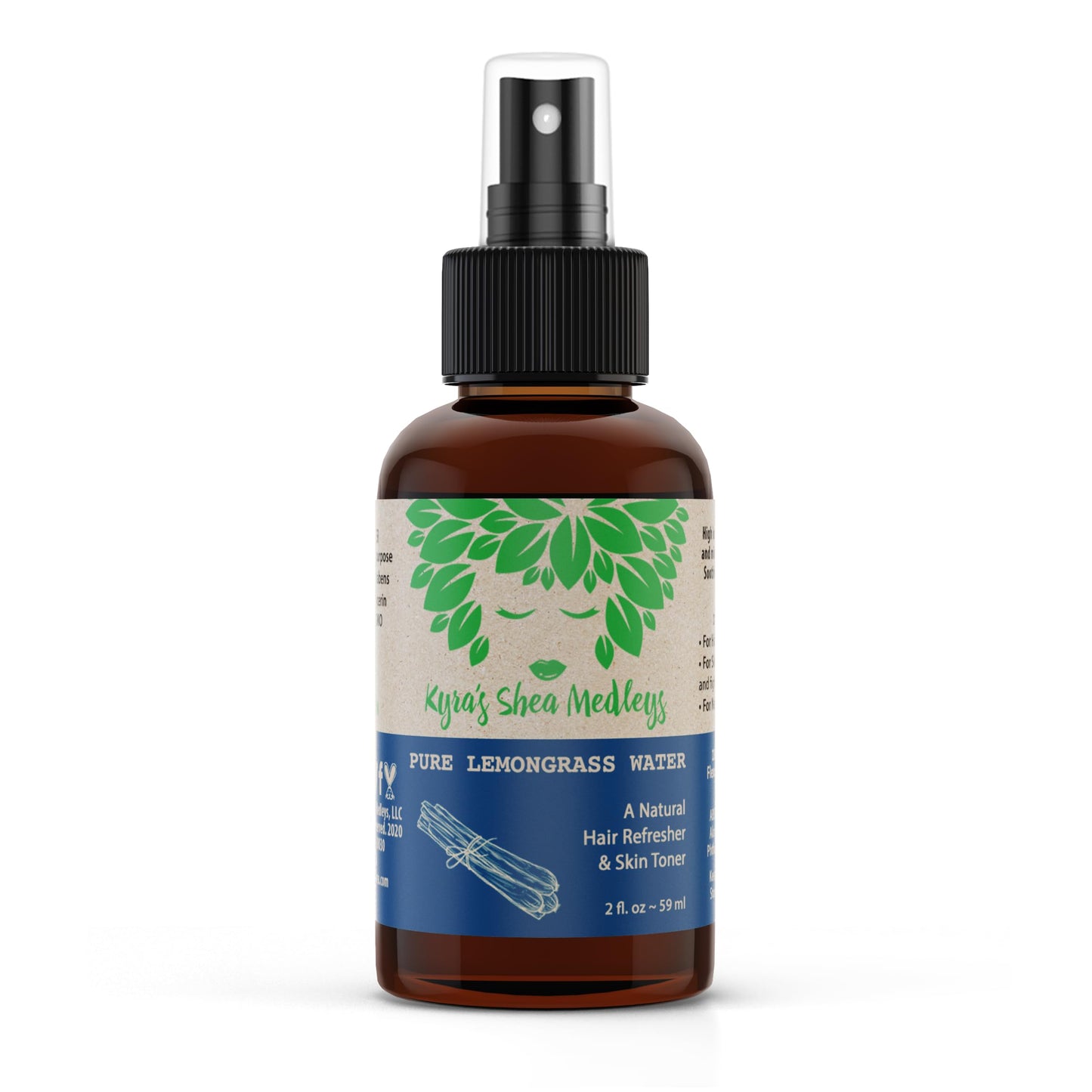 Multiuse Lemongrass Water Toner Mist for Face, Body, and Hair - Pure Distilled Lemograss Water Spray - Soothes and Hydrates Skin, Scalp, Hair, & Nails Beauty & Personal Care Kyra's Shea Medleys