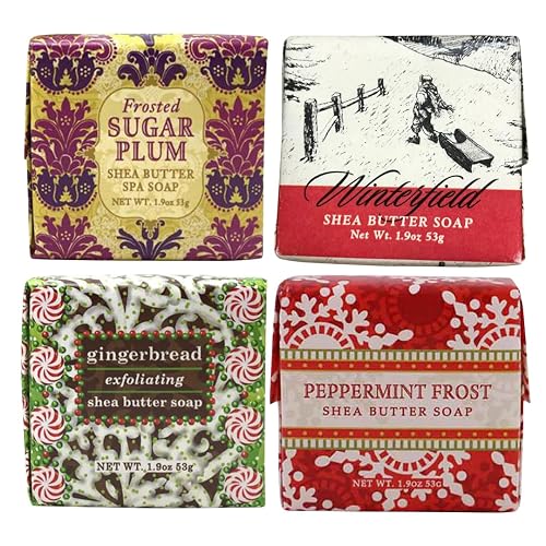 Greenwich Bay Shea Butter Soap Sampler - Boxed Set of 4 Assorted Scents (Christmas Holiday 4) Beauty & Personal Care Greenwich Bay