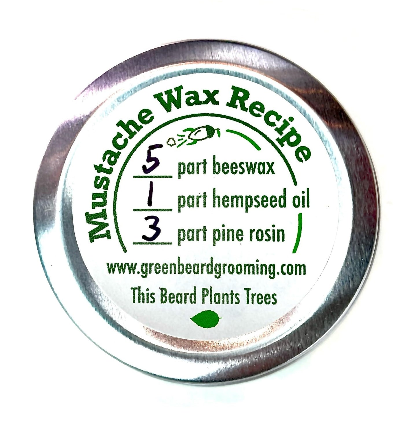Green Beard Grmng Tree-Topped Mustache Wax for Men - Firm & Tacky Hold with Natural Beeswax & Hempseed Oil - Styles, Shapes & Controls 1 Ounce (Pack Beauty and Personal Care Green Beard Grmng