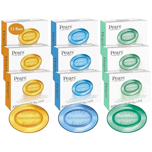 PEARS BAR SOAP VARIETY PACK 12 MINT EXTRACT LEMON & ORIGINAL - SET OF 4 Beauty & Personal Care Pear