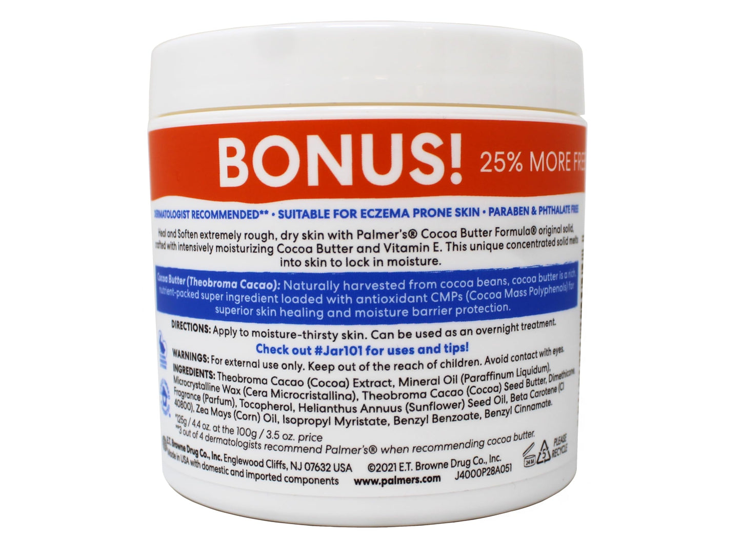 Palmers Cocoa Butter Formula With Vitamin E 24 Hour Moisture (25% Bonus) 125G Beauty & Personal Care Palmer's