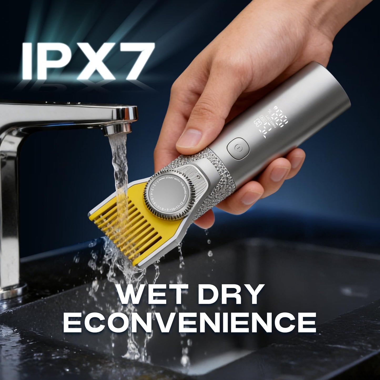 Beard Trimmer for Men, Magnetic All-in-One Mens Grooming Kit, 24-Setting Precision Dial, 4.5Hr Long Battery Cordless Hair Clippers for Men, IPX7 Beauty and Personal Care Prettywill