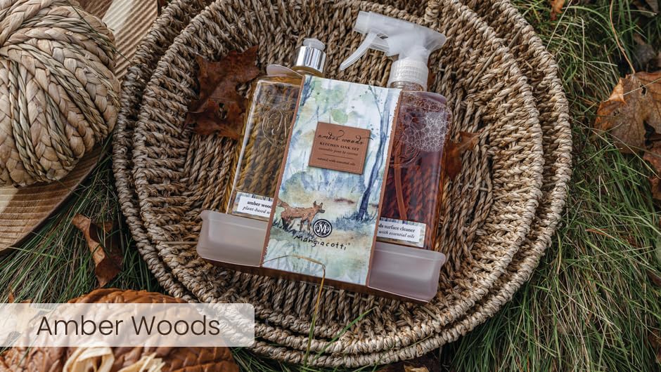 Mangiacotti Liquid Hand Soap Naturally Plant Based Hand-Wash with Vitamin E and Fragrant Essential Oils,12-Ounce, Amber Woods Beauty & Personal Care Mangiacotti