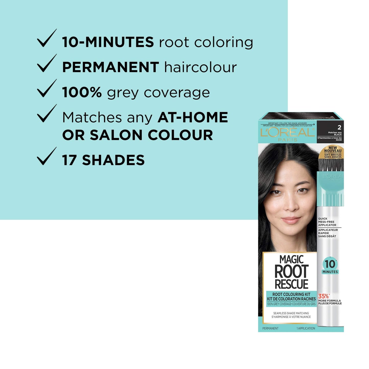 L'Oreal Paris Magic Root Rescue 10-Minute Root Hair Coloring Kit, 2 Black Beauty & Personal Care L'Oreal Paris