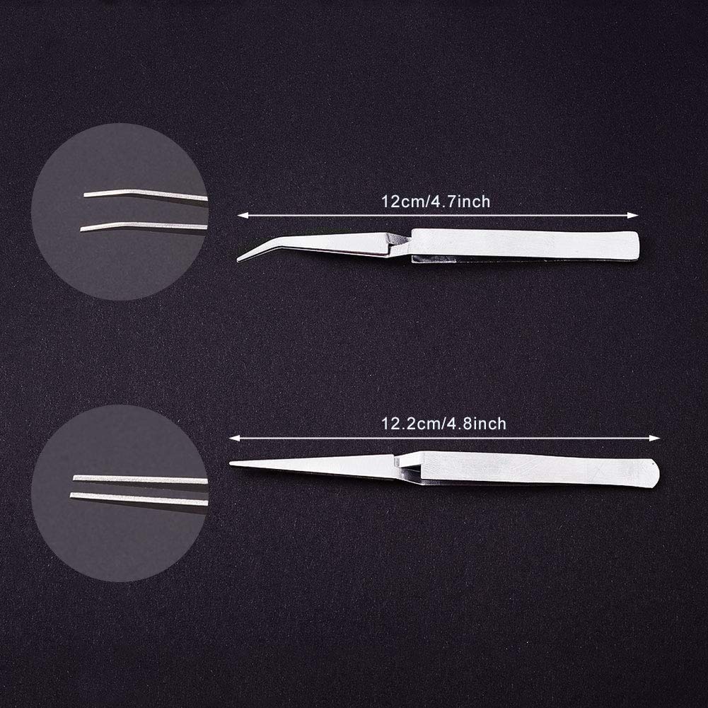 WANDIC Precision Tweezers Set, 6 Pcs 2 Styles Stainless Steel Tweezers Repair Kit for Craft, Jewelry, Electronics, Laboratory Work Beauty & Personal Care WANDIC