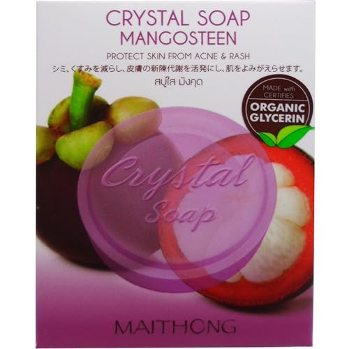 Maithong Mangosteen Crystal Soap Antioxidant Natural Organic Glycerin Net Wt 70 g (2.47 Oz.) x 1 box Beauty & Personal Care Maithong