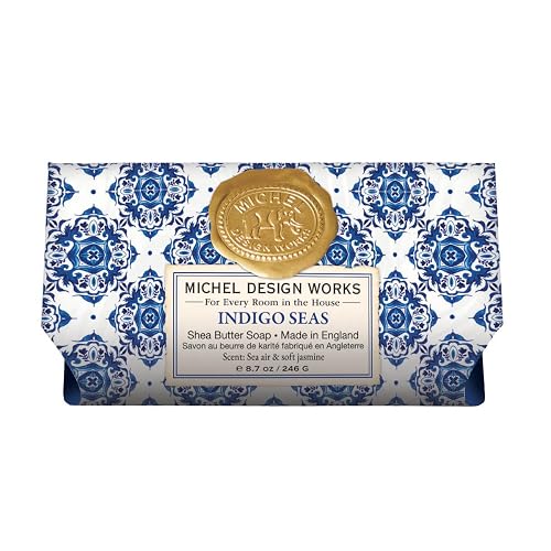 Michel Design Works Soap Bar, Indigo Seas Large, Beautiful Design, Triple-milled Beauty & Personal Care Michel Design Works