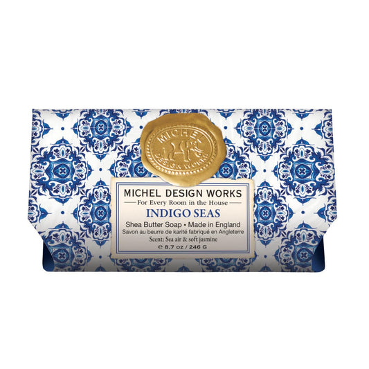Michel Design Works Soap Bar, Indigo Seas Large, Beautiful Design, Triple-milled Beauty & Personal Care Michel Design Works
