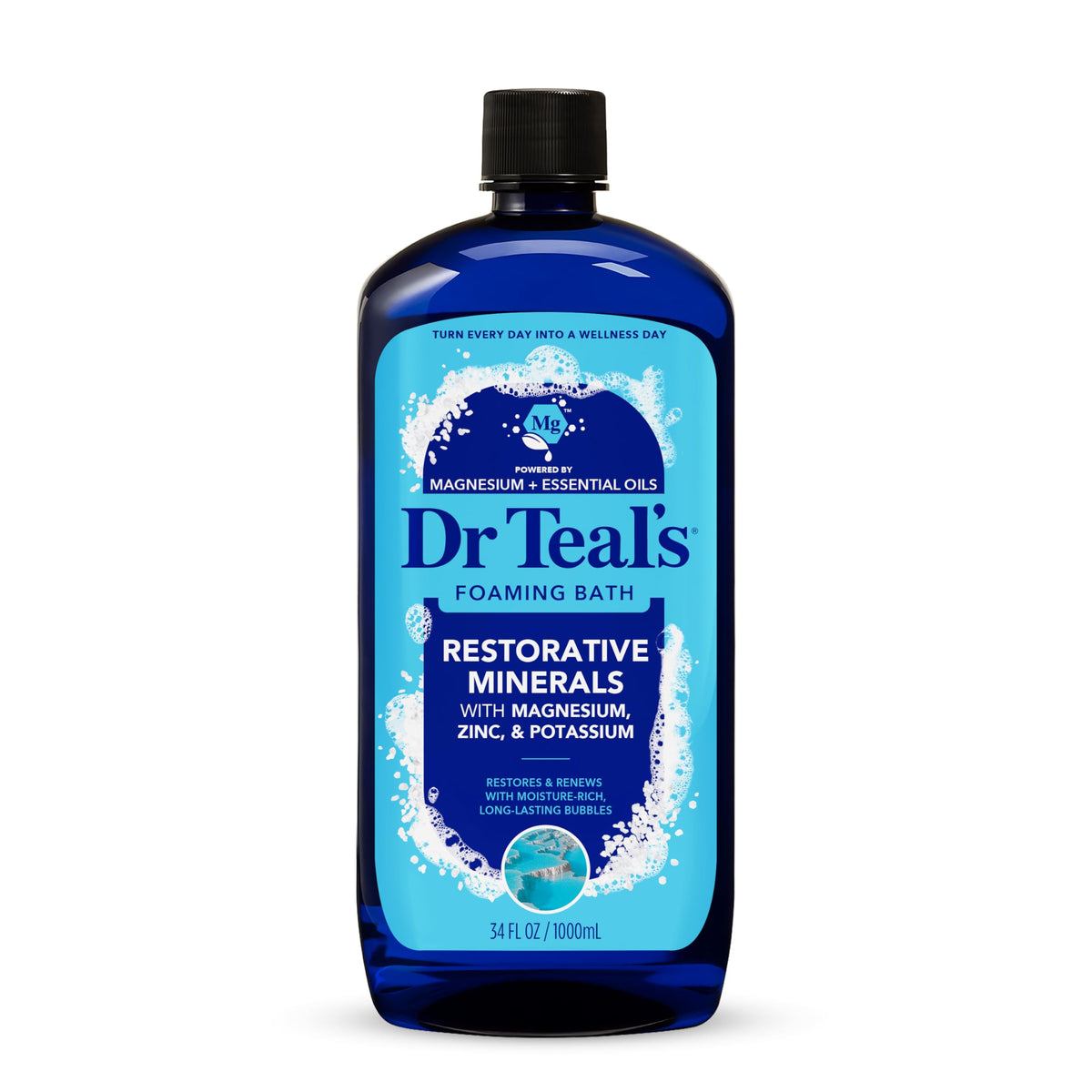 Dr Teal's New 2025 Restorative Minerals - Pure Epsom Salt Soak, 3 lbs. and Foaming Bath, 34 Fl Oz (Restorative Minerals Salt + Foaming Bath) Beauty and Personal Care Dr Teal's