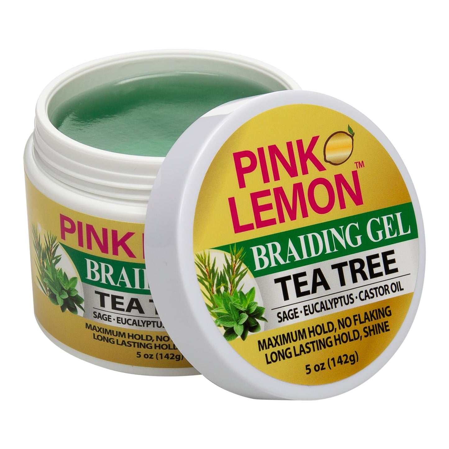 PINK LEMON Braiding Gel - Tea Tree - Maximum Hold, No Flaking, Long Lasting Hold, High Shine. For Micro, Inter, Dread, Faux, Loc, Twist, Braid, Edge Beauty & Personal Care PINK LEMON