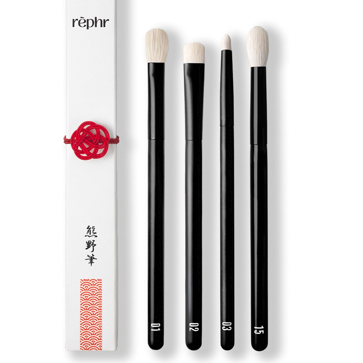 rephr The Core Eye Set - 4 Handmade Japanese Makeup Brushes with Natural Goat Hair | Essential Eye Brush Set for Blending, Shading, Crease & Detail | Beauty & Personal Care rephr