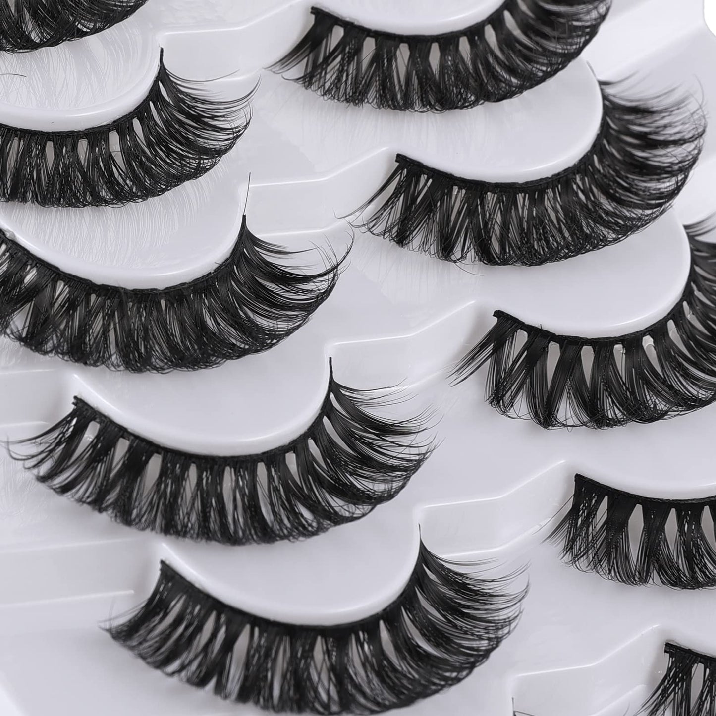 Mebver Russian Strip Lashes False Eyelashes Cat Eye Lashes Faux Mink Lashes Natural Look Fake Eyelashes Fluffy Wispy Lashes That Look Like Extensions Beauty & Personal Care Mebver