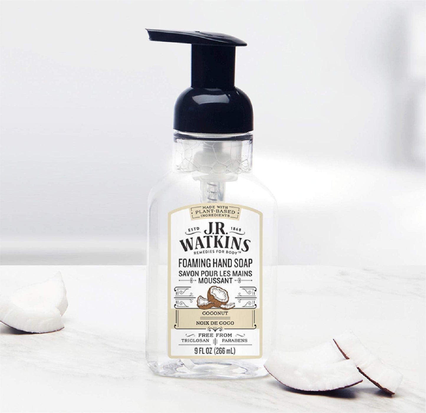 J.R. Watkins Foaming Hand Soap For Bathroom or Kitchen, Scented, Cruelty Free, 9 Fl Oz, Coconut, 3 Pack Beauty & Personal Care J.R. Watkins
