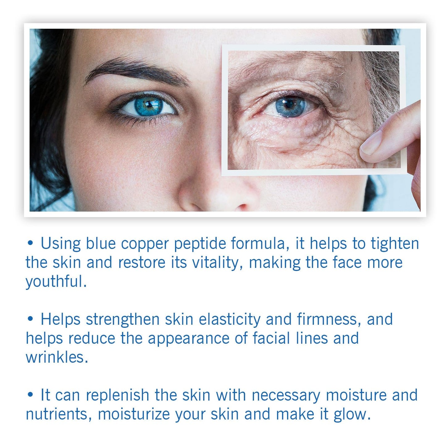 Blue Copper Peptide Firming & Rejuvenating Serum Hydrating Anti-Aging Face Essence for Fine Lines, Wrinkles & Dull Skin - Suitable for All Skin Types Beauty & Personal Care bobojuju