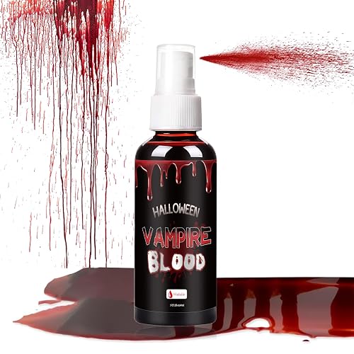 Halloween Fake Blood Spray, Blood Splatter Fake Blood Washable, Fake Blood for Clothes and Zombie Monster Vampire Clown, Cosplay Party Makeup Beauty & Personal Care Js2U ZW