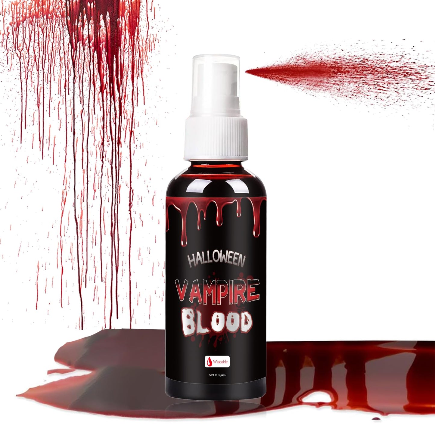 Halloween Fake Blood Spray, Blood Splatter Fake Blood Washable, Fake Blood for Clothes and Zombie Monster Vampire Clown, Cosplay Party Makeup Beauty & Personal Care Js2U ZW