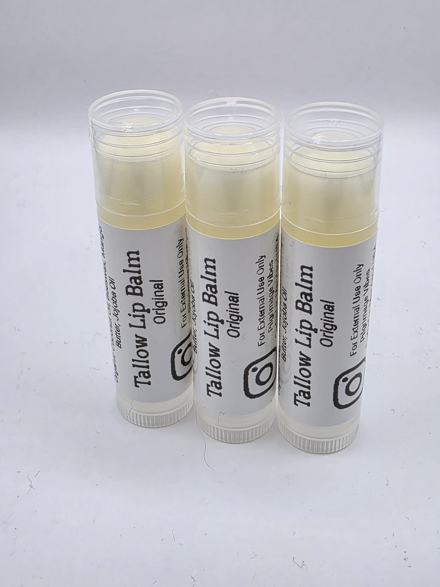 Tallow Lip Balm (3 Pack) (Pilgrimage Vibes Original Unscented) Handmade Grass Fed Beef Tallow Lip Balm with Nourishing Oils Beauty and Personal Care Pilgrimage Vibes