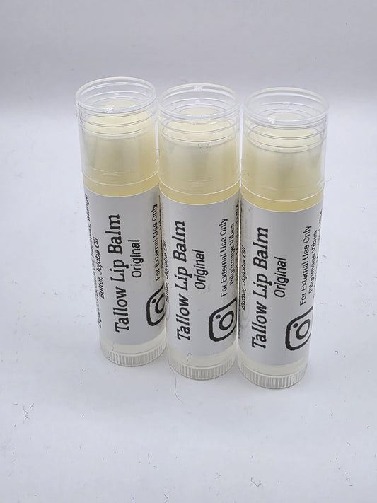 Tallow Lip Balm (3 Pack) (Pilgrimage Vibes Original Unscented) Handmade Grass Fed Beef Tallow Lip Balm with Nourishing Oils Beauty and Personal Care Pilgrimage Vibes