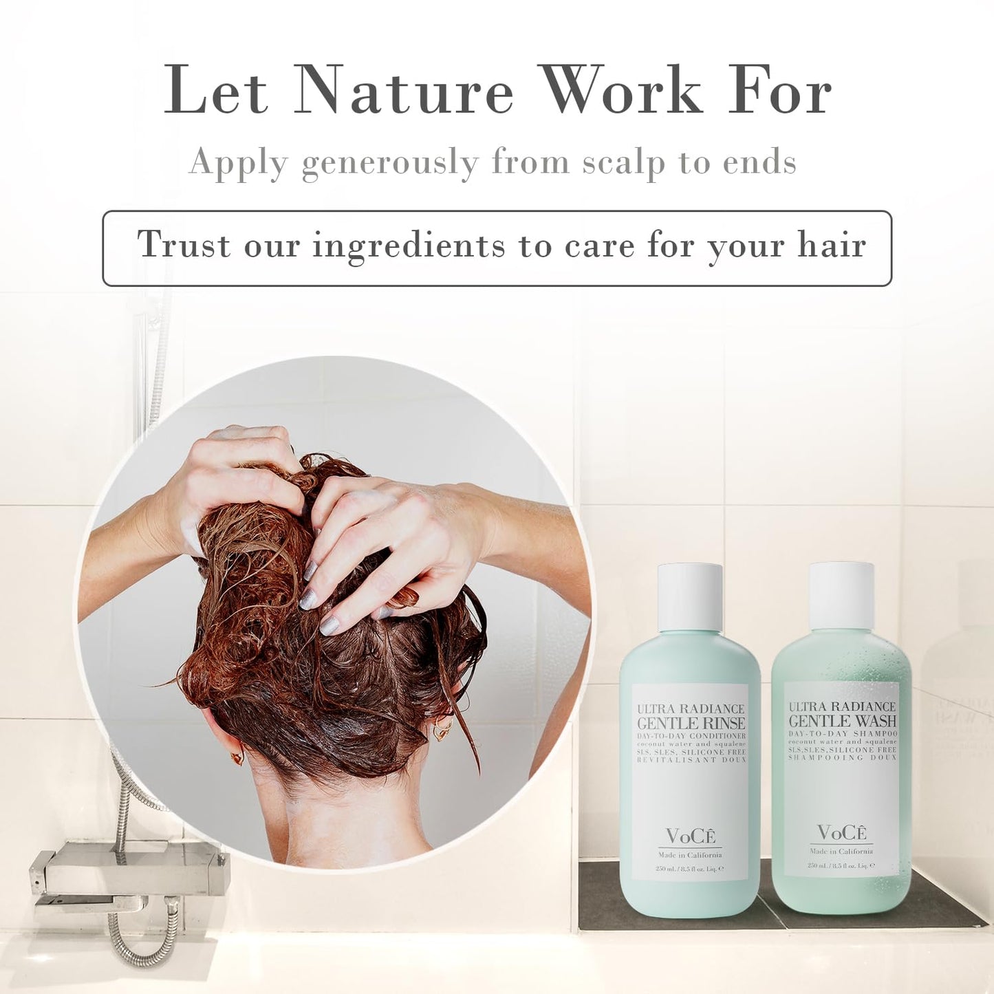 VoCÊ Haircare Gentle Shampoo & Conditioner Bundle | Daily Wash & Rinse 8.5oz Beauty & Personal Care VOCE HAIRCARE