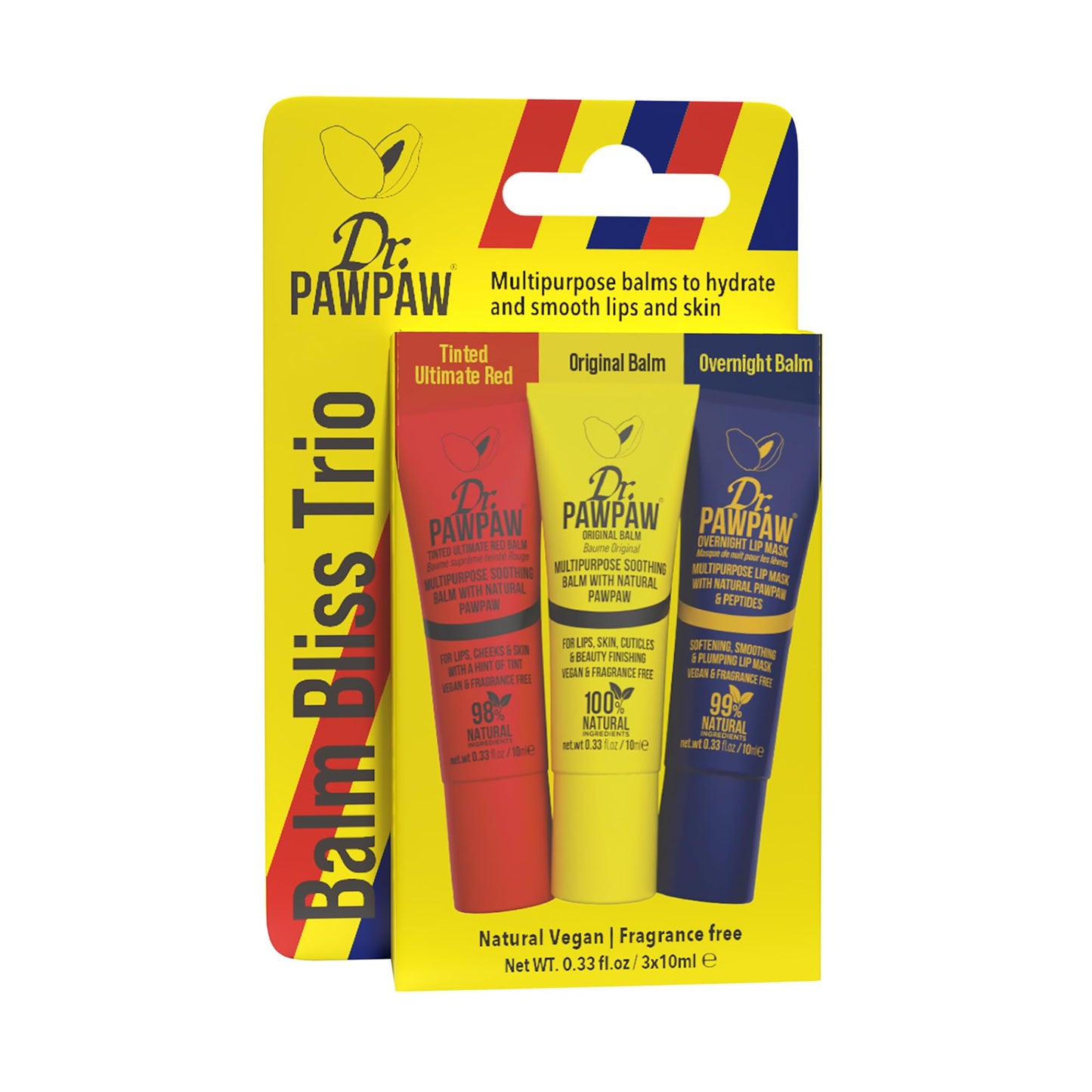 Dr. PawPaw Mini Balm Bliss Trio - Lip Balm and Mask Giftset - Moisturizing with Natural Peptides for Smooth, Plumped Results - 3 pc Beauty and Personal Care Dr. PAWPAW ORIGINAL BALM