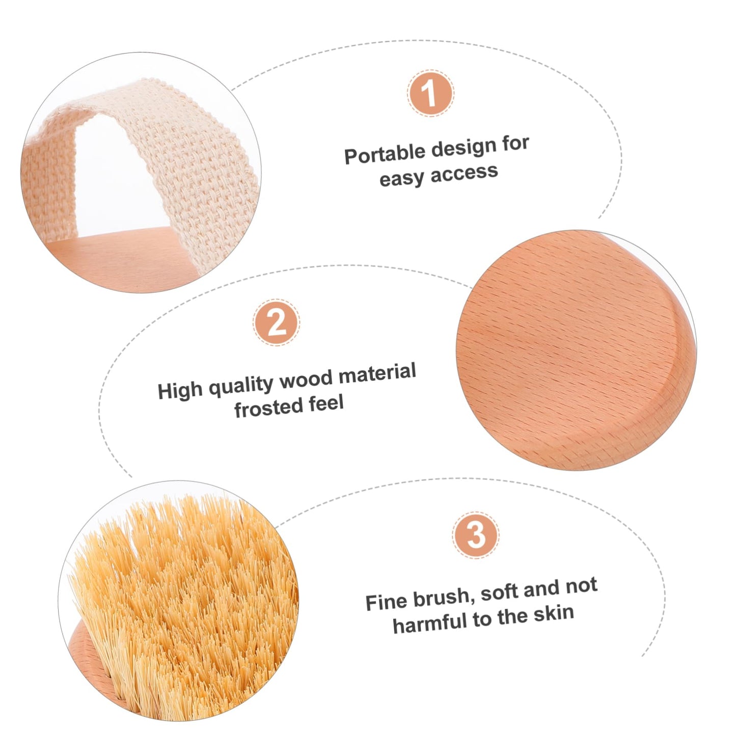 PartyKindom 1pc Beech Wooden Bath Brush Natural Boar Bristles for Gentle Exfoliation and Massage Bathing Tool for Skin Care and Back Scrubber Beauty and Personal Care PartyKindom