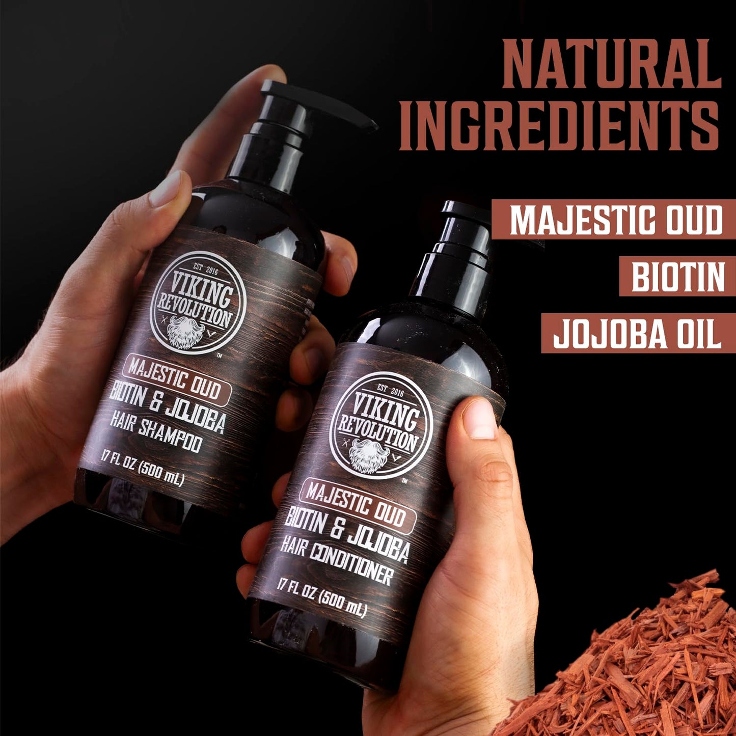 Viking Revolution Majestic Oud Mens Shampoo and Conditioner Set with Biotin and Jojoba Oil - Natural Hair Shampoo and Hair Conditioner for Men Beauty & Personal Care Viking Revolution