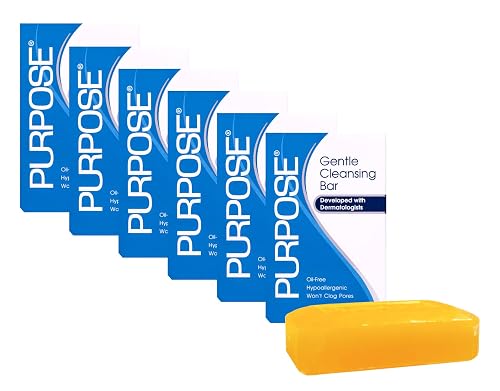 PURPOSE Gentle Cleansing Bar, Developed with Dermatologists, For All Skin Types, For Sensitive & Dry Skin, Oil-free, Hypoallergenic, Sulfate-Free, 6 Beauty & Personal Care Purpose