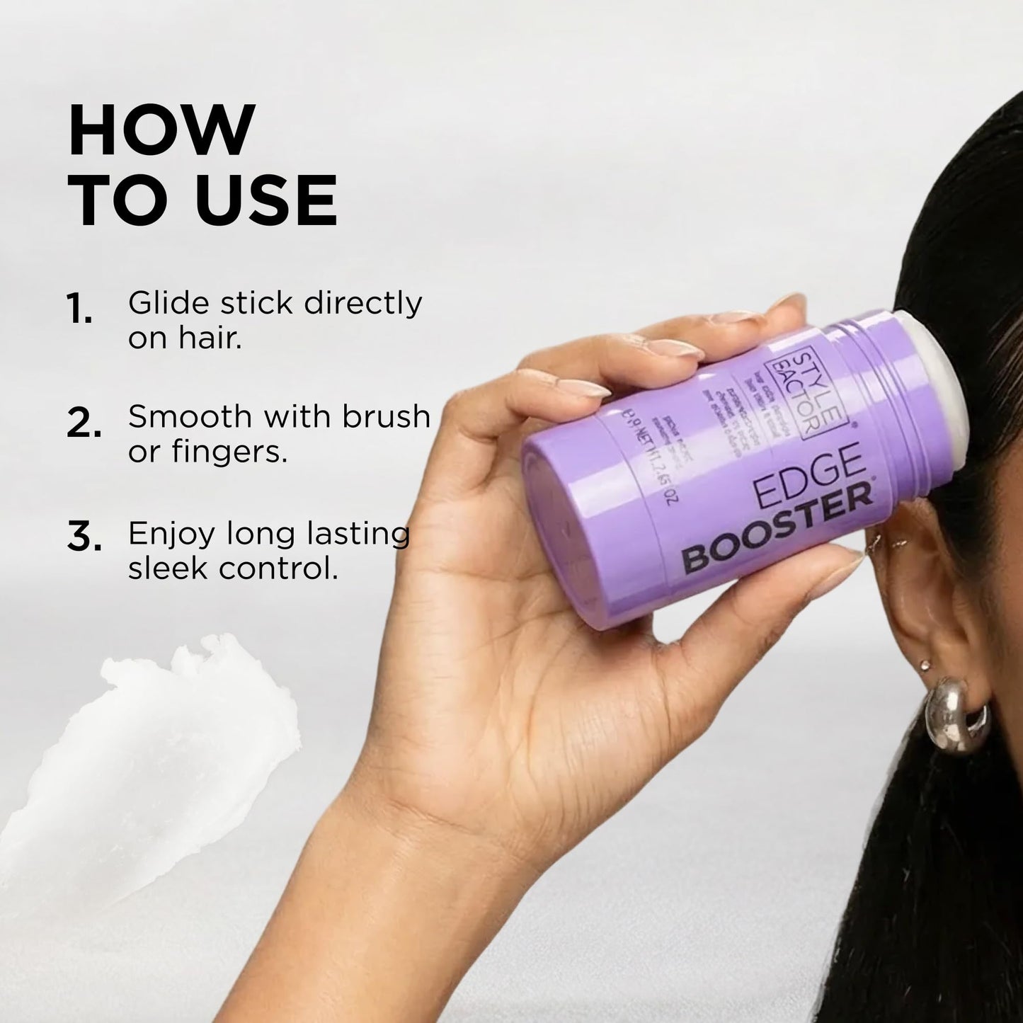 Style Factor EDGE BOOSTER Hair Wax Stick Pomade with Beeswax | Strong Hold Slick Stick for Flyaways, Edges & Baby Hair for Sleek Buns & Ponytails | Beauty & Personal Care Style Factor