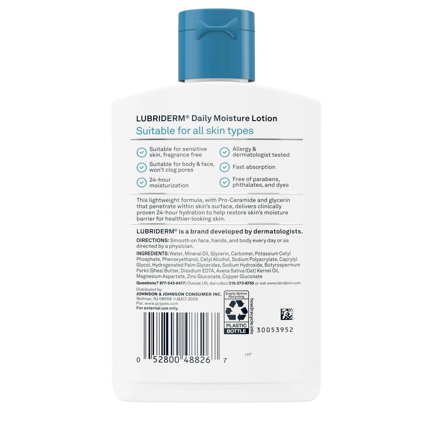 Lubriderm Daily Moisture Lotion Fragrance Free 6 oz (8 Pack) Beauty & Personal Care Lubriderm