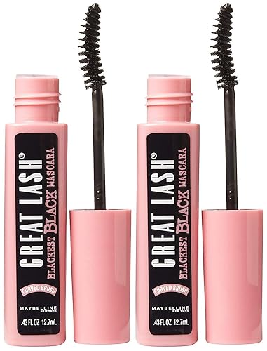 Maybelline Great Lash Curved Brush Mascara - Blackest Black - 2 Pack Beauty & Personal Care MAYBELLINE
