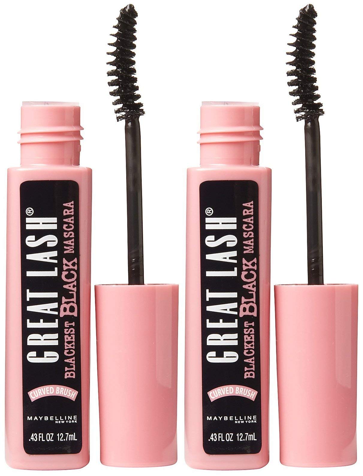 Maybelline Great Lash Curved Brush Mascara - Blackest Black - 2 Pack Beauty & Personal Care MAYBELLINE