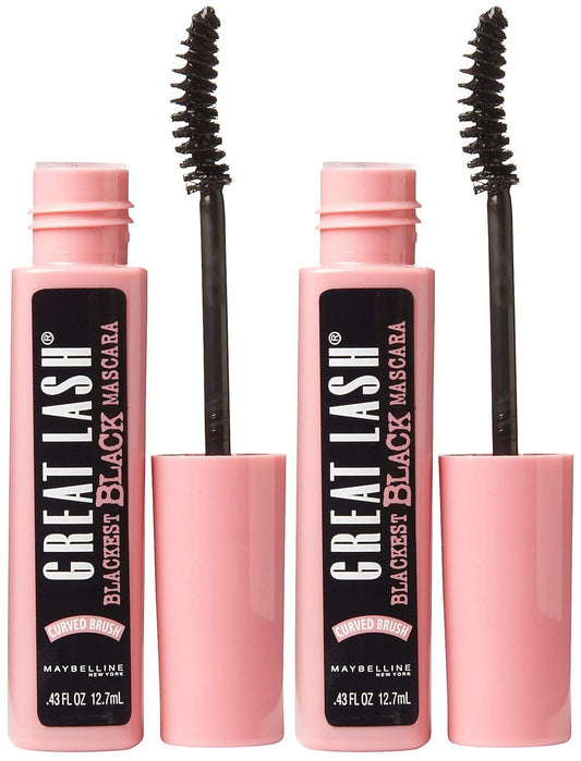 Maybelline Great Lash Curved Brush Mascara - Blackest Black - 2 Pack Beauty & Personal Care MAYBELLINE