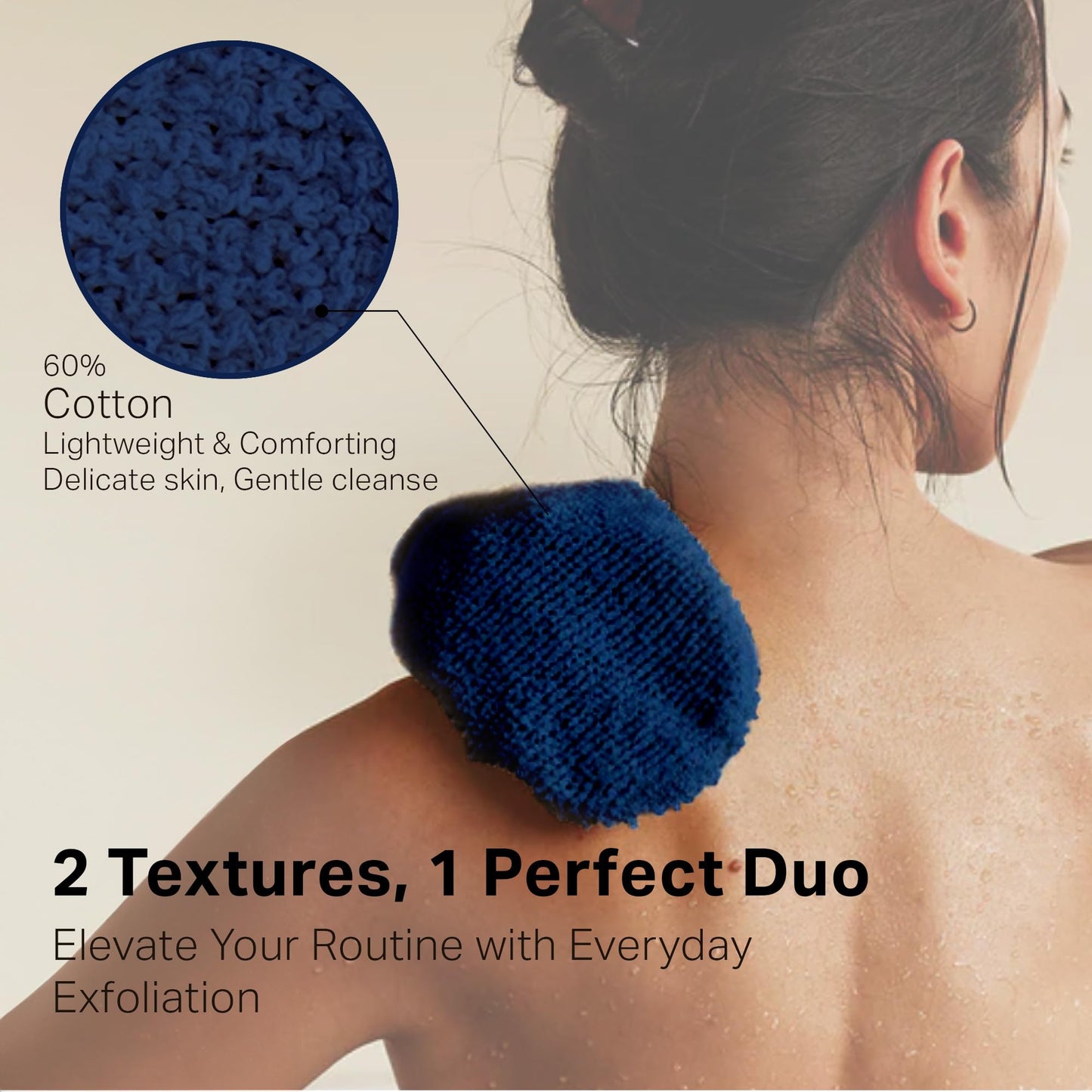 TADA BEAUTY Exfoliating Gloves Shower, Body Scrubber, Body Massage and Body Scrubs for Bath and Shower (Brown & Navy) Beauty and Personal Care TADA BEAUTY