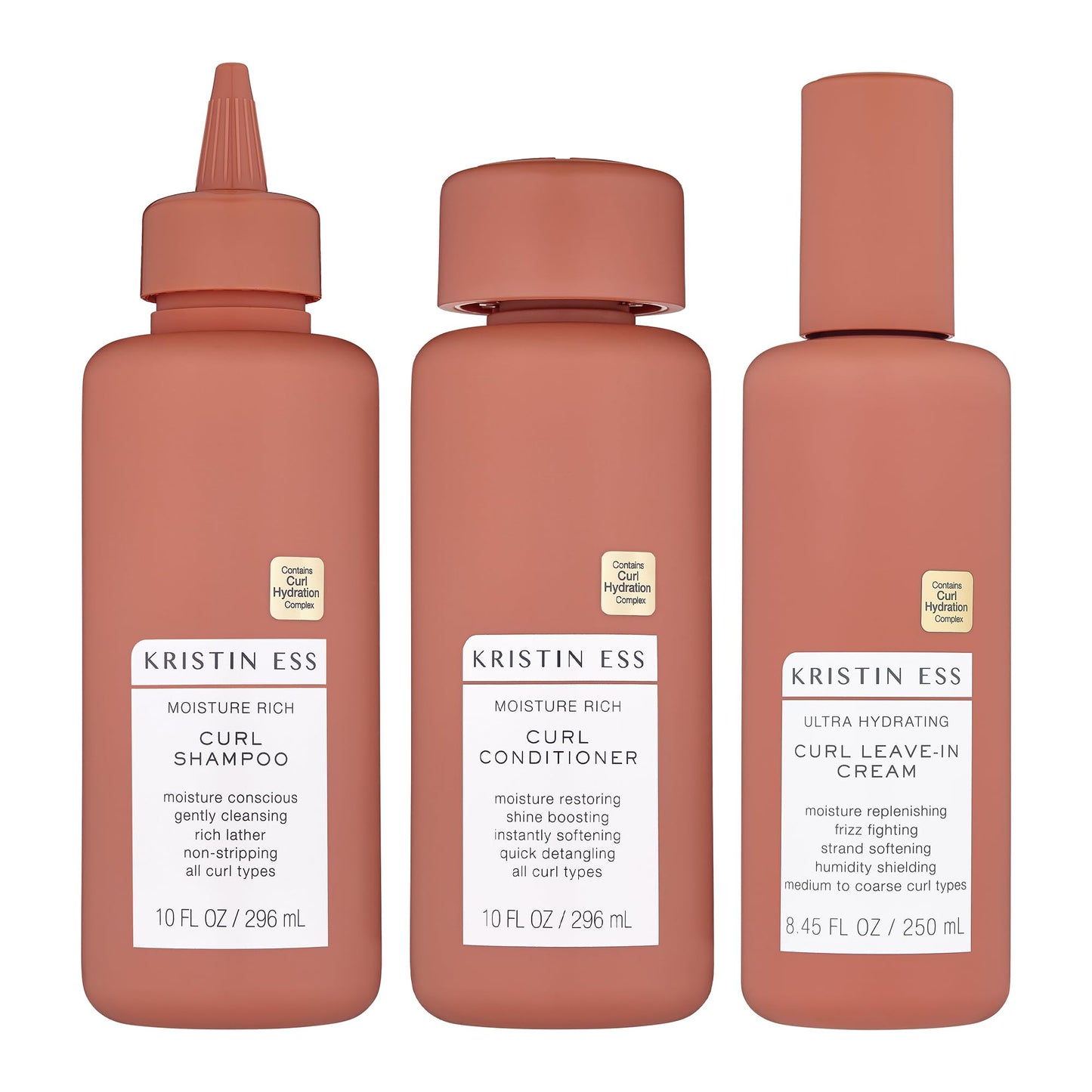 Kristin Ess Curl Regimen Bundle - Moisture Rich Curl Shampoo and Conditioner + Ultra Hydrating Curl Leave-In Cream, Vegan, Sulfate, Paraben Beauty & Personal Care Kristin Ess
