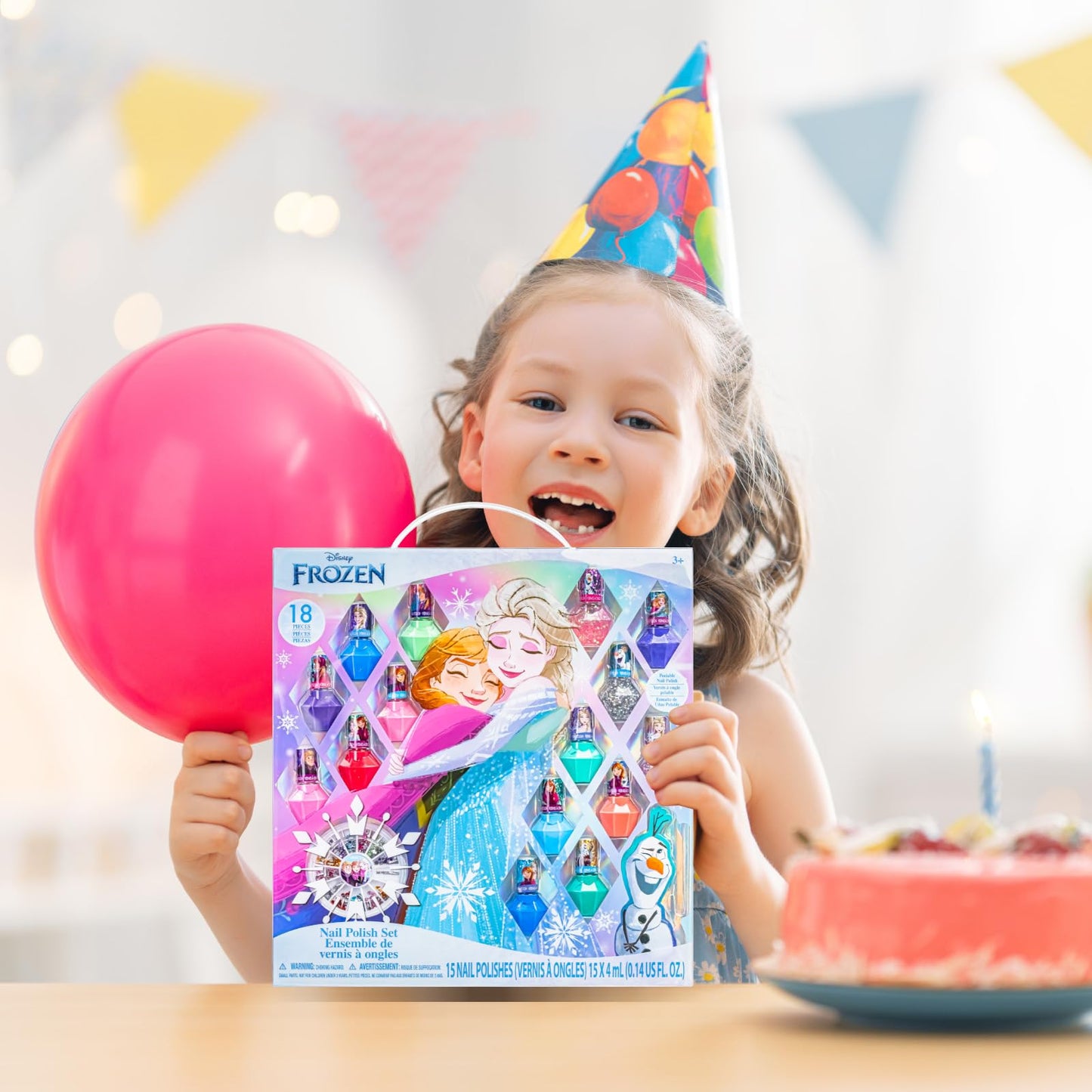 Disney Frozen Non-Toxic Peel-Off Nail Polish Set with Shimmery and Opaque Colors with Nail Gems for Girls Ages 3+, Perfect for Parties, Sleepovers Beauty & Personal Care Townley Girl