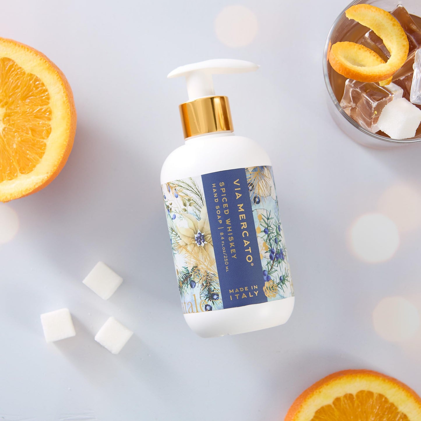 Via Mercato Natale 8.4 Fl Oz Italian Liquid Hand Soap, Subtle Fragrance, Spiced Whiskey Beauty & Personal Care Via Mercato