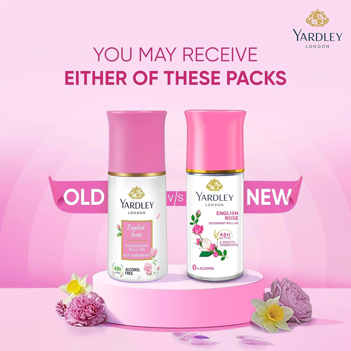 Yardley London English Rose Anti-Perspirant Deodorant Roll-On - 48-Hour Active - Alcohol-Free - 1.7oz (50ml) Beauty and Personal Care Yardley