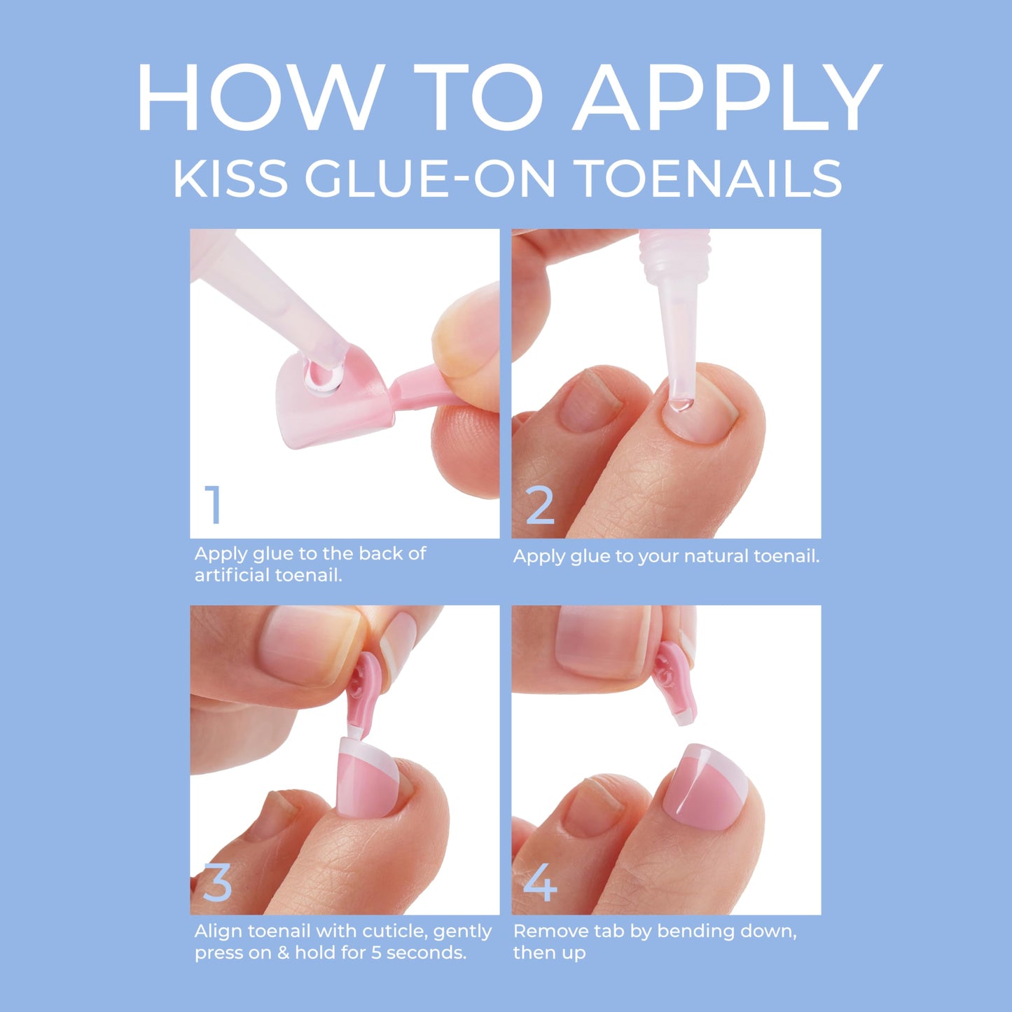 KISS Salon Acrylic, Press On Toenails, Nail Glue Included, 'Walk Away', White, Short Size, Squoval Shape, Includes 28 Nails, 2g Glue, 1 Manicure Beauty & Personal Care KISS