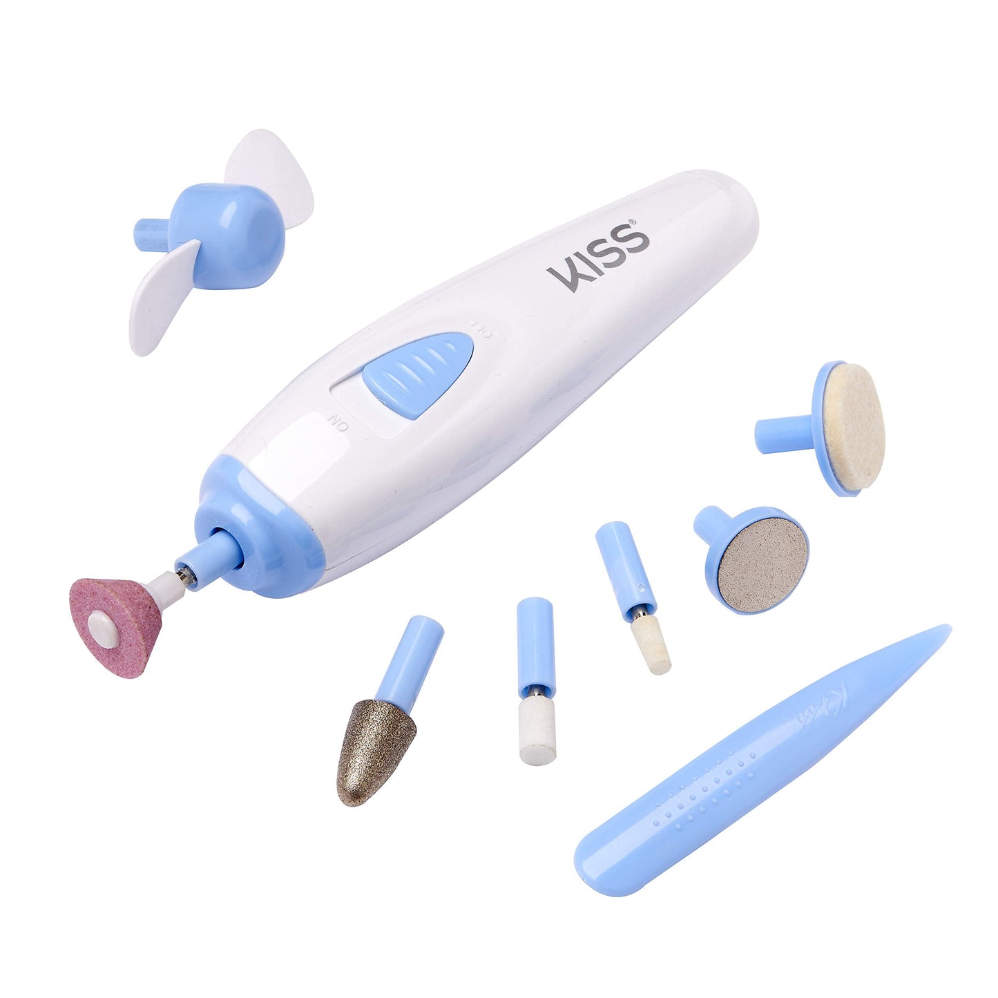 KISS Power File to Go Battery Powered Mani/Pedi Tool Professional Nail Care with 8 Attachments & Storage Case, Shape, Clean, and Polish Nails Beauty & Personal Care Kiss