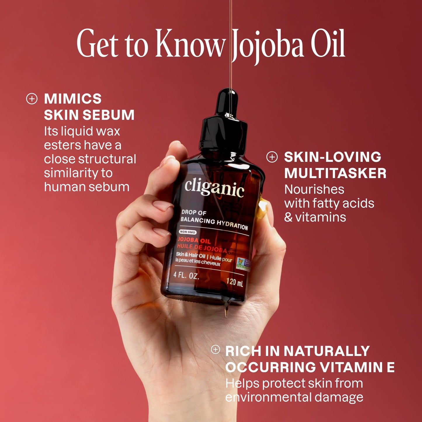 Cliganic Jojoba Oil Non-GMO, Bulk 16oz | 100% Pure for Skin, Hair & Face, Cold Pressed Natural Hexane Free - Hair Relaxer Beauty and Personal Care Cliganic