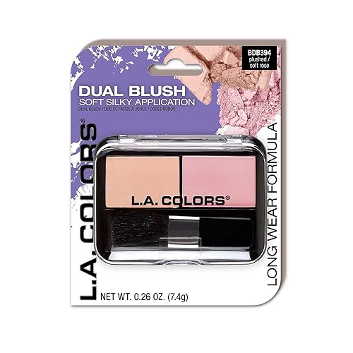 L.A. COLORS Dual Blush (carded), Plushed/Soft Rose CBDB394 Beauty & Personal Care L.A. COLORS